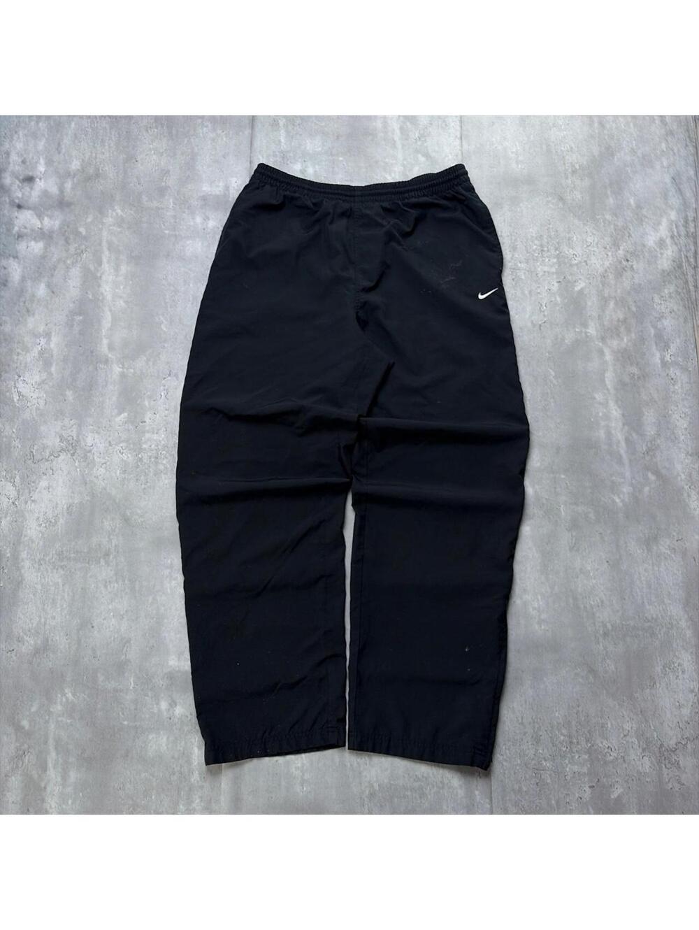 Y2K Black Nike Swoosh Red Stripes Baggy Skater Trackpants